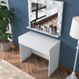 Hanah Home BJ120 - 2916 Mesa de Maquillaje Blanca con Espejo e Iluminación
